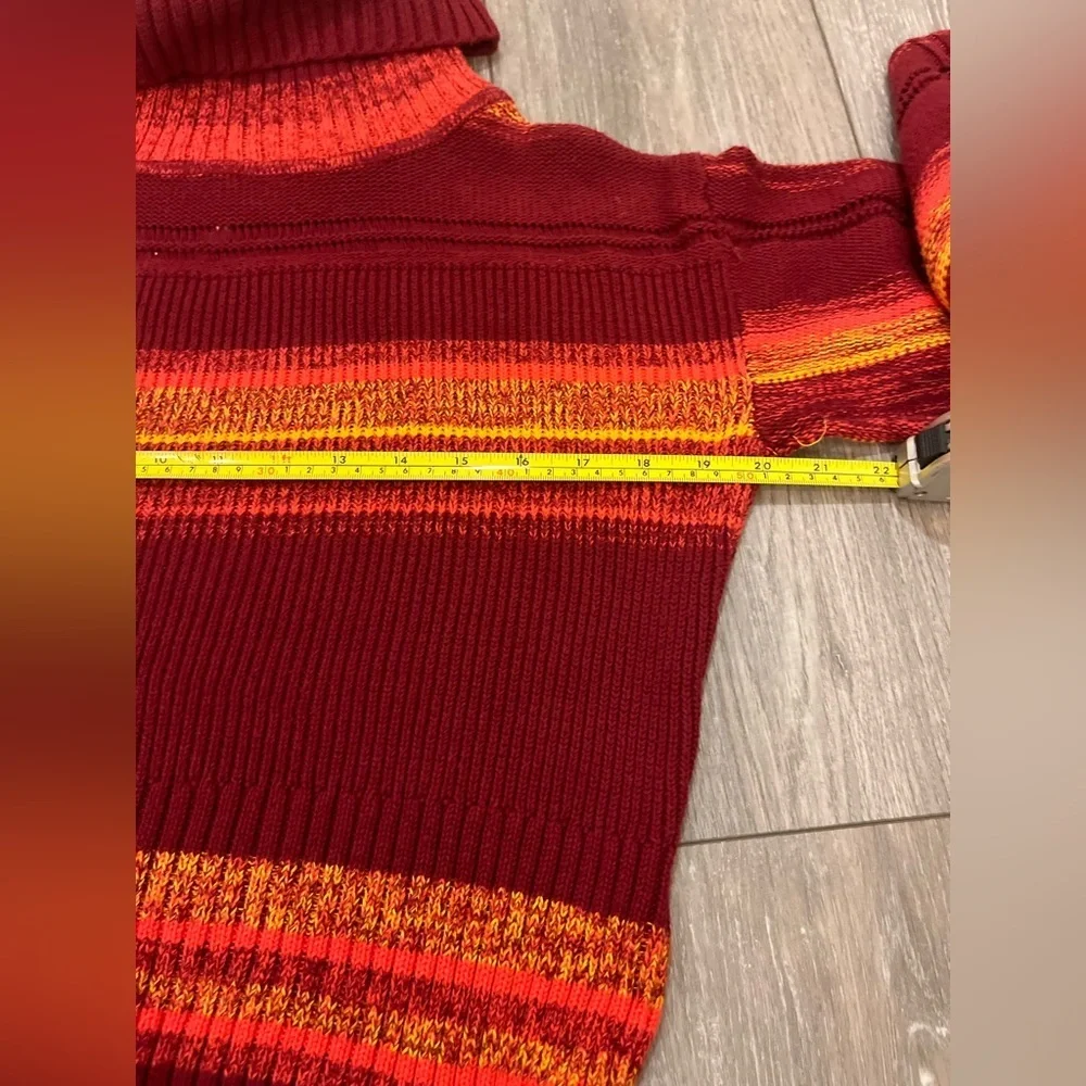 Free People Close To Me Pullover Turtleneck Sweater in  Red Berry Stripe S